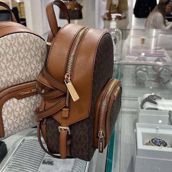 Michael Kors Ladies Backpack Bag Jaycee XS Conv Zip Backpack Brown - Picture 4 of 16